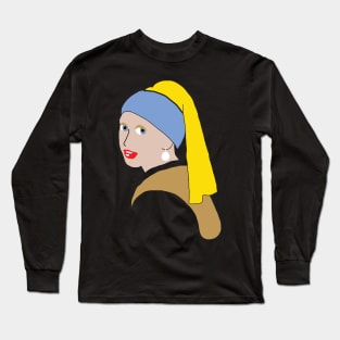 Girl with a Pearl Earring Minimized Long Sleeve T-Shirt